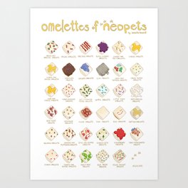 Neopets Omelette Poster Art Print | Digital, Omelette, Digitalpets, Nostalgia, Neopets, Drawing, Foodart, Neopet 