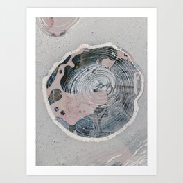 Sacred Ground: a pretty, minimal digital piece in pink blue and light grey by Alyssa Hamilton Art  Art Print