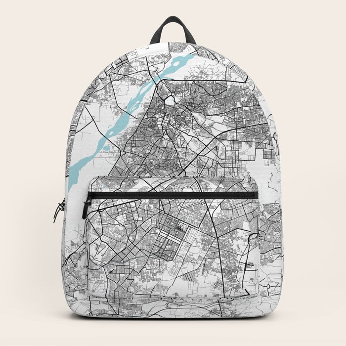 Lahore City Map of Punjab, Pakistan Circle Backpack by deMAP Studio