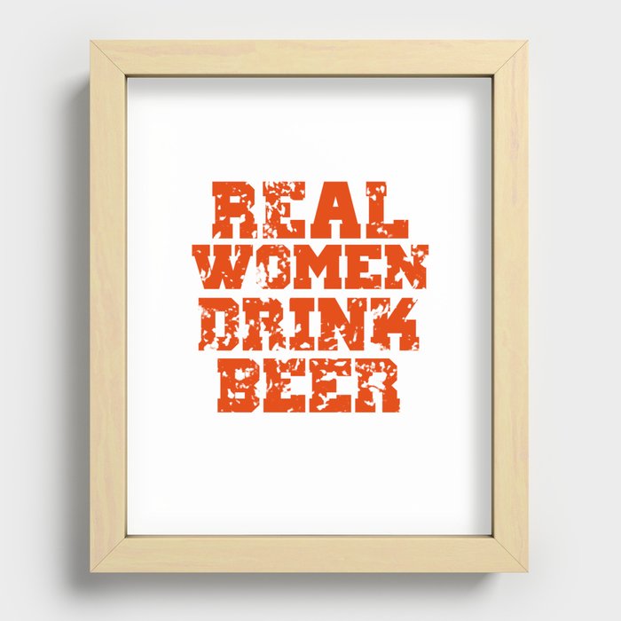 real women drink beer Recessed Framed Print