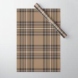 Coffee and Cream Tartan Wrapping Paper