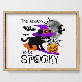 Halloween season spooky cat decoration Serving Tray