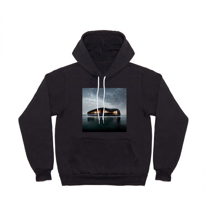 Interstellar Landscape with Building on Icy Planet Hoody