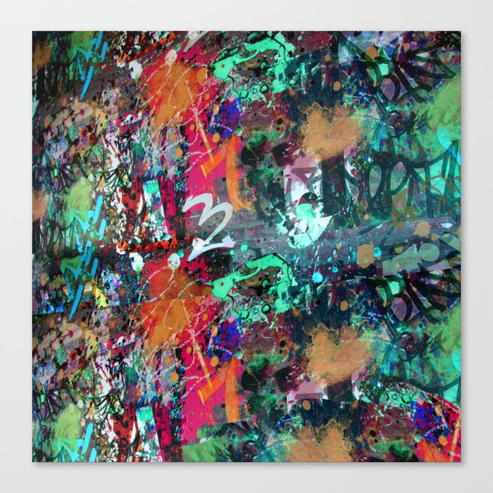 Graffiti And Paint Splatter Canvas Print By Gx9designs Society6
