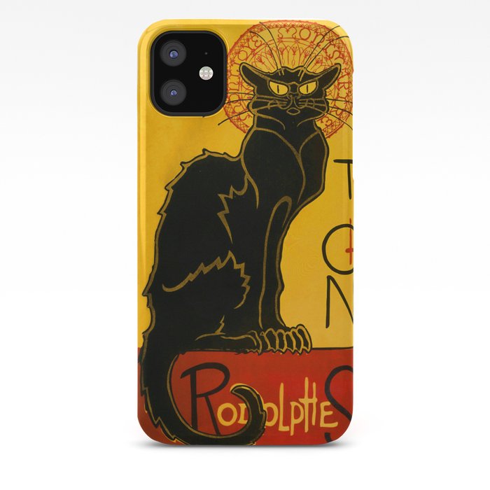 Le Chat Noir The Black Cat Art Nouveau Iphone Case By Artgallery