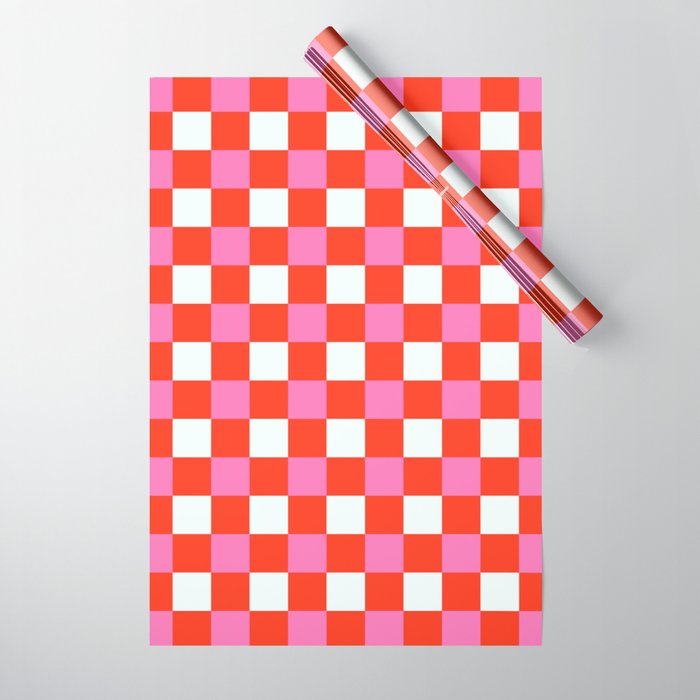 Red Chessboard Wrapping Paper