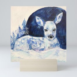 Snow Deer Mini Art Print