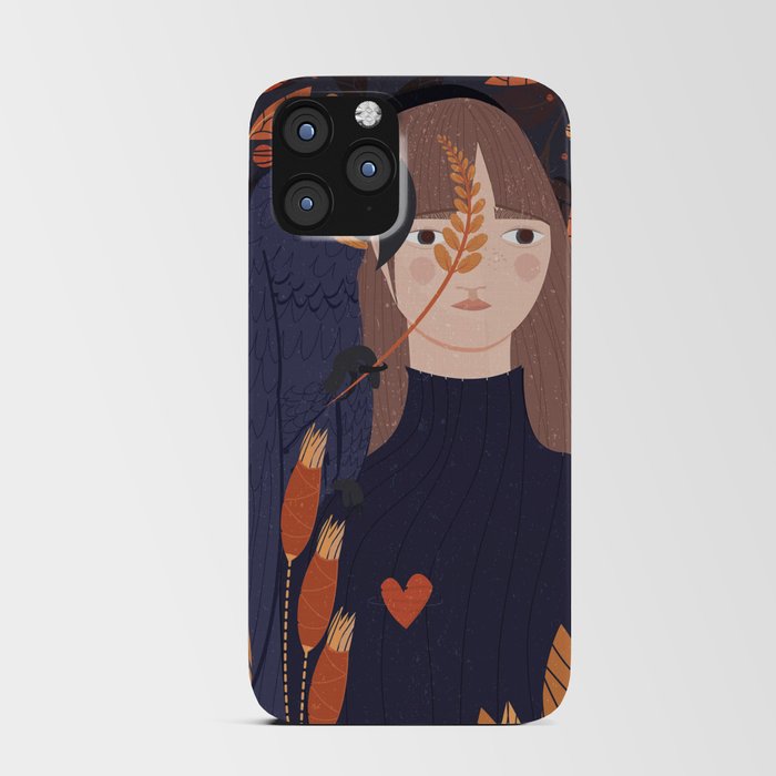 Girl And Her  Bird iPhone Card Case