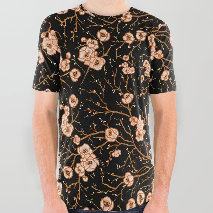 black flowers pattern All Over Graphic Tee by fvo_italiandesign | Society6