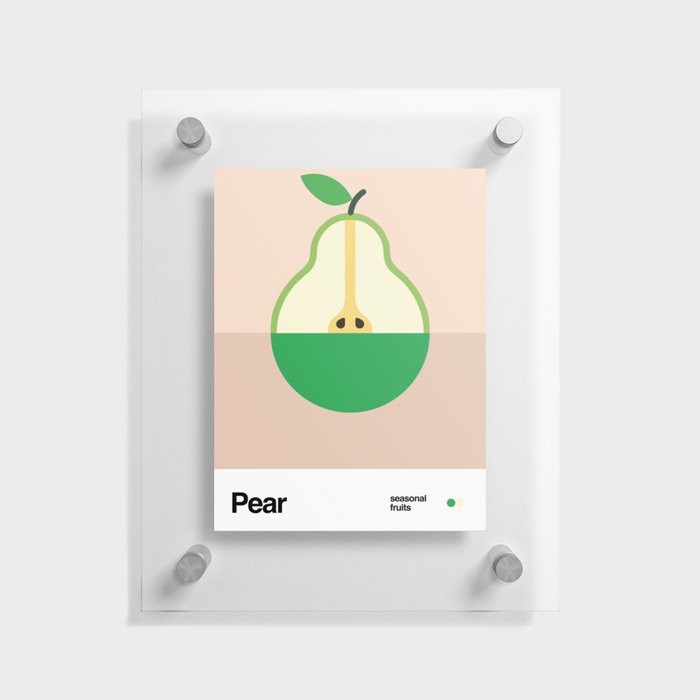 Pear Minimalist Fruit Graphic Design - Seasonal Fruits Floating Acrylic Print