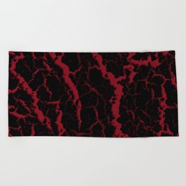 Cracked Space Lava - Burgundy Beach Towel