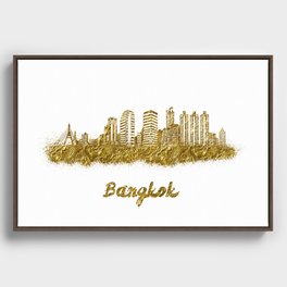 Bangkok skyline in gold color Framed Canvas