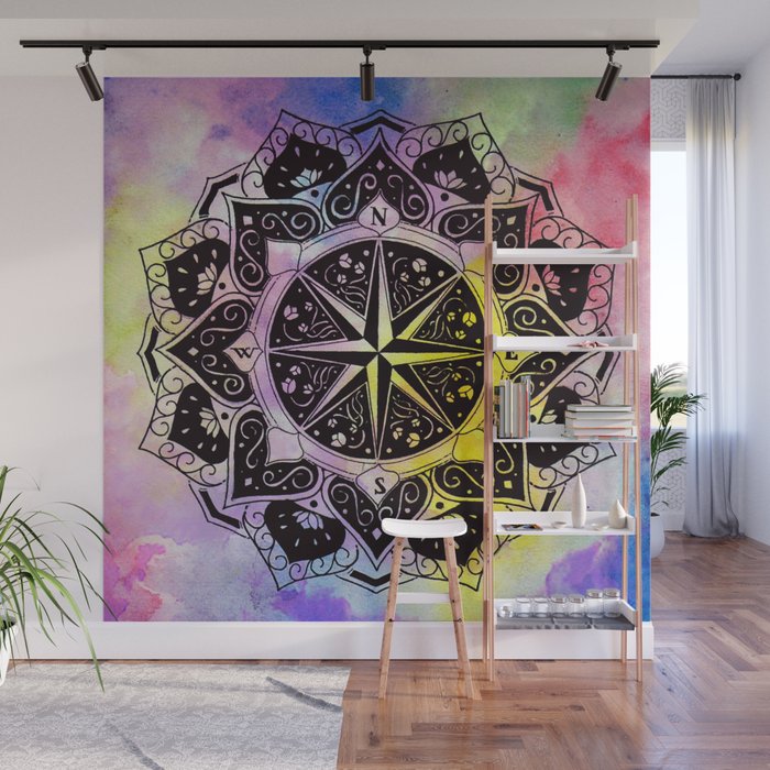Rose Of The Winds Watercolor Mandala Hand Painted By Ilse