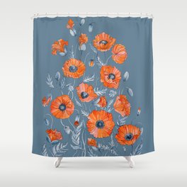 Poppy Shower Curtains Society6