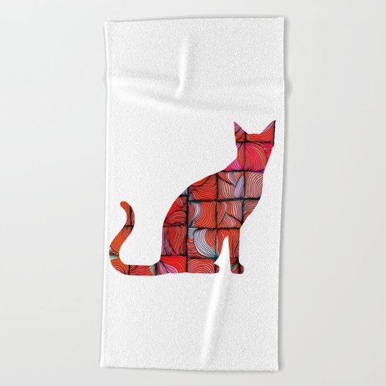 Quilted Cat Beach Towel