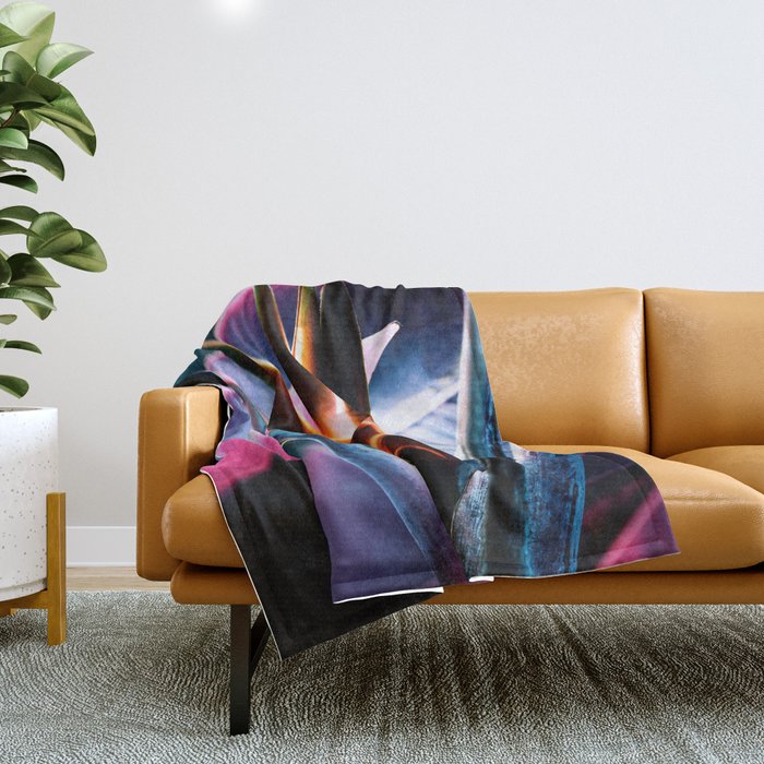 Vibrant Helicon Flower In Purple And Pink Throw Blanket