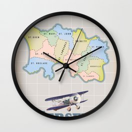 Jersey Vintage map Wall Clock