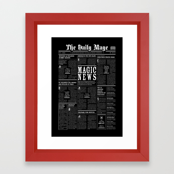 The Daily Mage Fantasy Newspaper Ii Framed Art Print