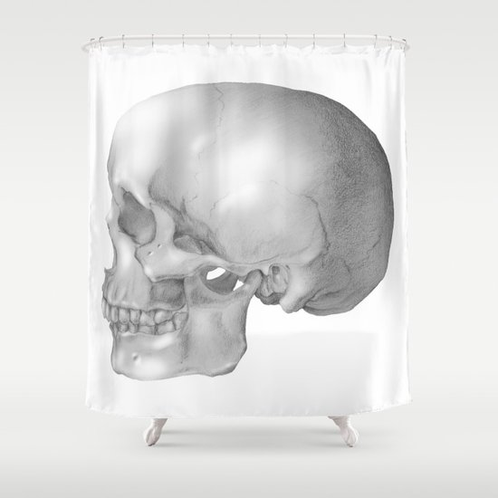 Human Skull Shower Curtain