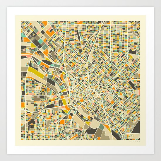 Dallas Map Art Print