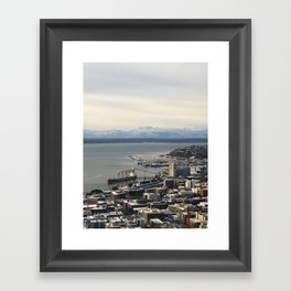 Seattle & The Olympics Framed Art Print