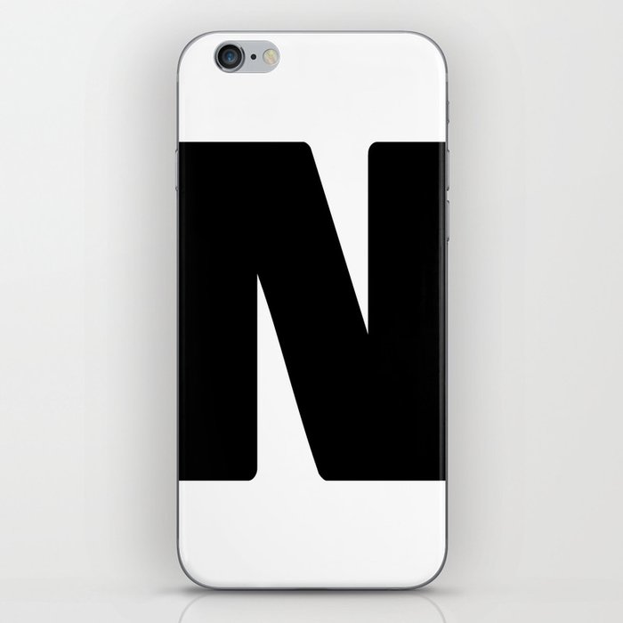 N (Black & White Letter) iPhone Skin