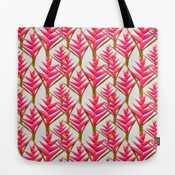 pink tropical floral pattern Tote Bag