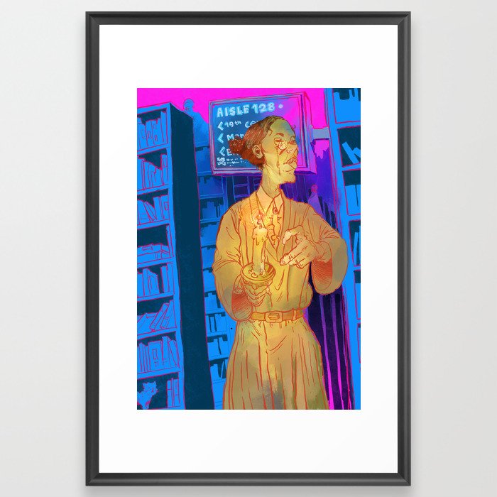 Librarian of the Future Framed Art Print