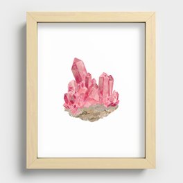 Red Crystal Watercolour Painting Recessed Framed Print
