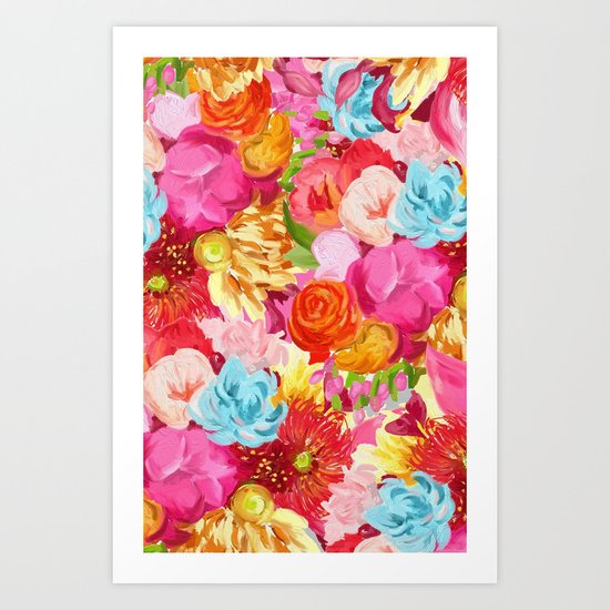 handpainted flower pattern Art Print