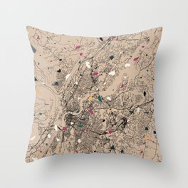 Chattanooga - USA - Eclectic Map Throw Pillow
