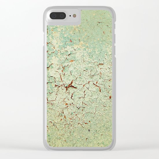 Cracked Wall Texture Green Clear iPhone Case