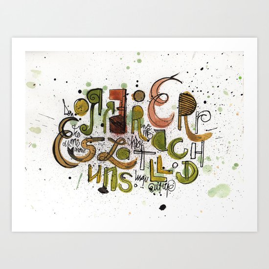 Type cluster Art Print