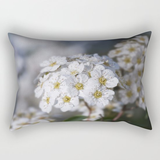 Bridal Wreath macro Rectangular Pillow