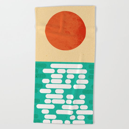 Sun over the sea Beach Towel