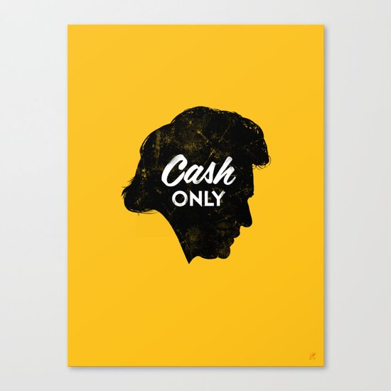 Cash Only (Gold) Canvas Print