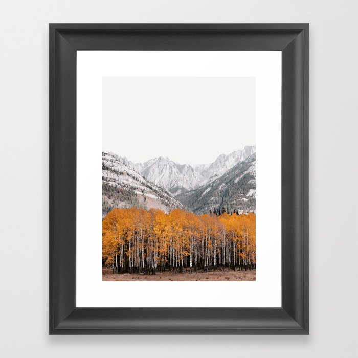 Fall Layers - Mountain Landscape, Nature Photography Framed Art Print