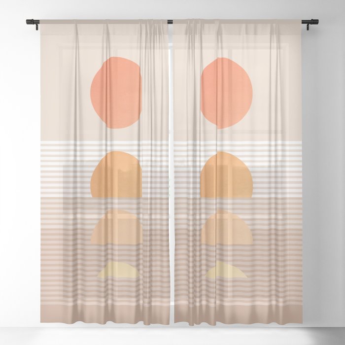 Abstraction_NEW_YEAR_RISING_SUNRISE_SUNSET_POP_ART_1224A Sheer Curtain