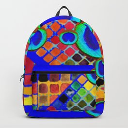 ARTISTIC PEACOCK FEATHER EYES PATTERN COLOR SWATCHES Backpack