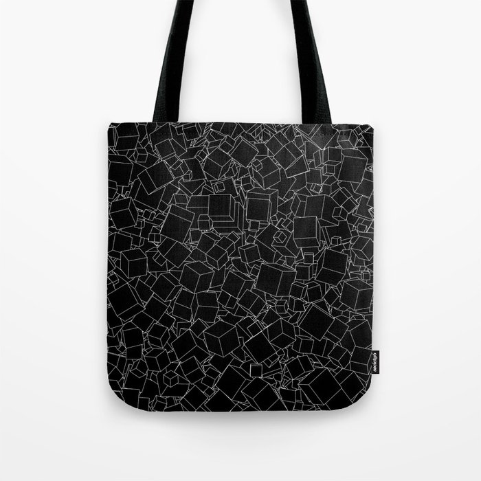 Cubic B&W inverted / Lineart texture of 3D cubes Tote Bag by GrandeDuc ...