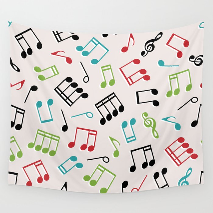 Musical Notes Pattern Wall Tapestry