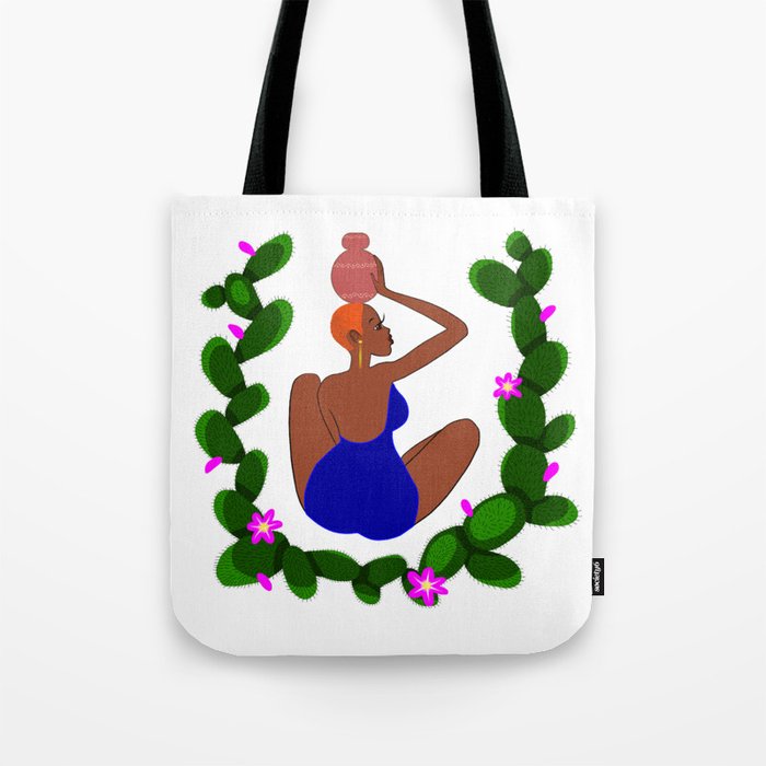 African woman with a vessel Tote Bag