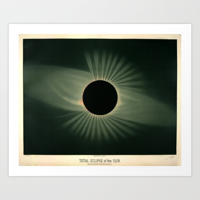 Total solar eclipse by Étienne Léopold Trouvelot (1878) Kunstdrucke Total solar eclipse by Étienne Léopold Trouvelot (1878) Kunstdrucke