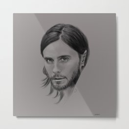 Jared Leto Digital Portrait grey LLFD Metal Print | Blackandwhite, Portrait, Fanart, Digital, 30Stm, Jaredleto, Drawing, Grey, Llfd, Echelon 
