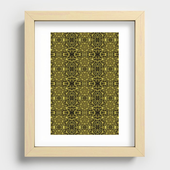 Liquid Light Series 22 ~ Yellow Abstract Fractal Pattern Recessed Framed Print