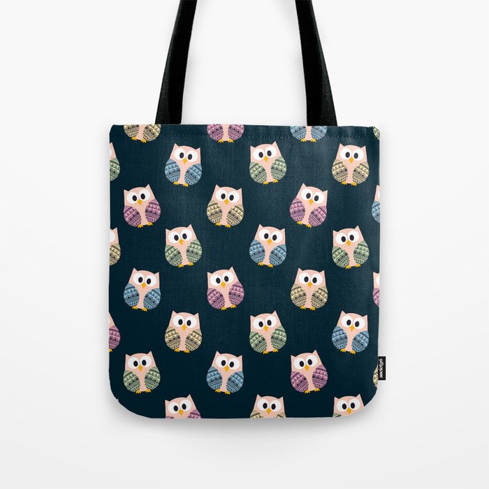 Cute Owls Dark Theme -  Hooting and Rooting Tote Bag