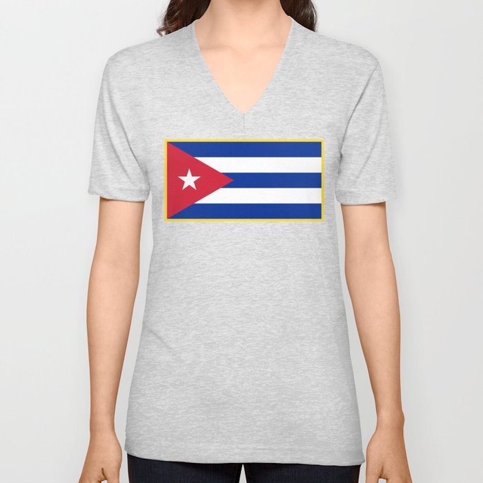 Cuban flag of Cuba V Neck T Shirt