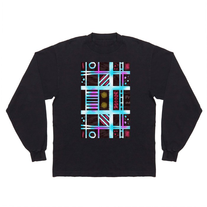 80s Geometric Retro Shapes Long Sleeve T Shirt