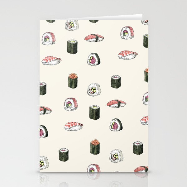 Sushi Pattern Stationery Cards