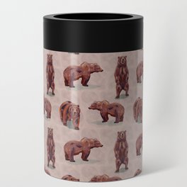 brown bears in seamless pattern, digital painting Can Cooler